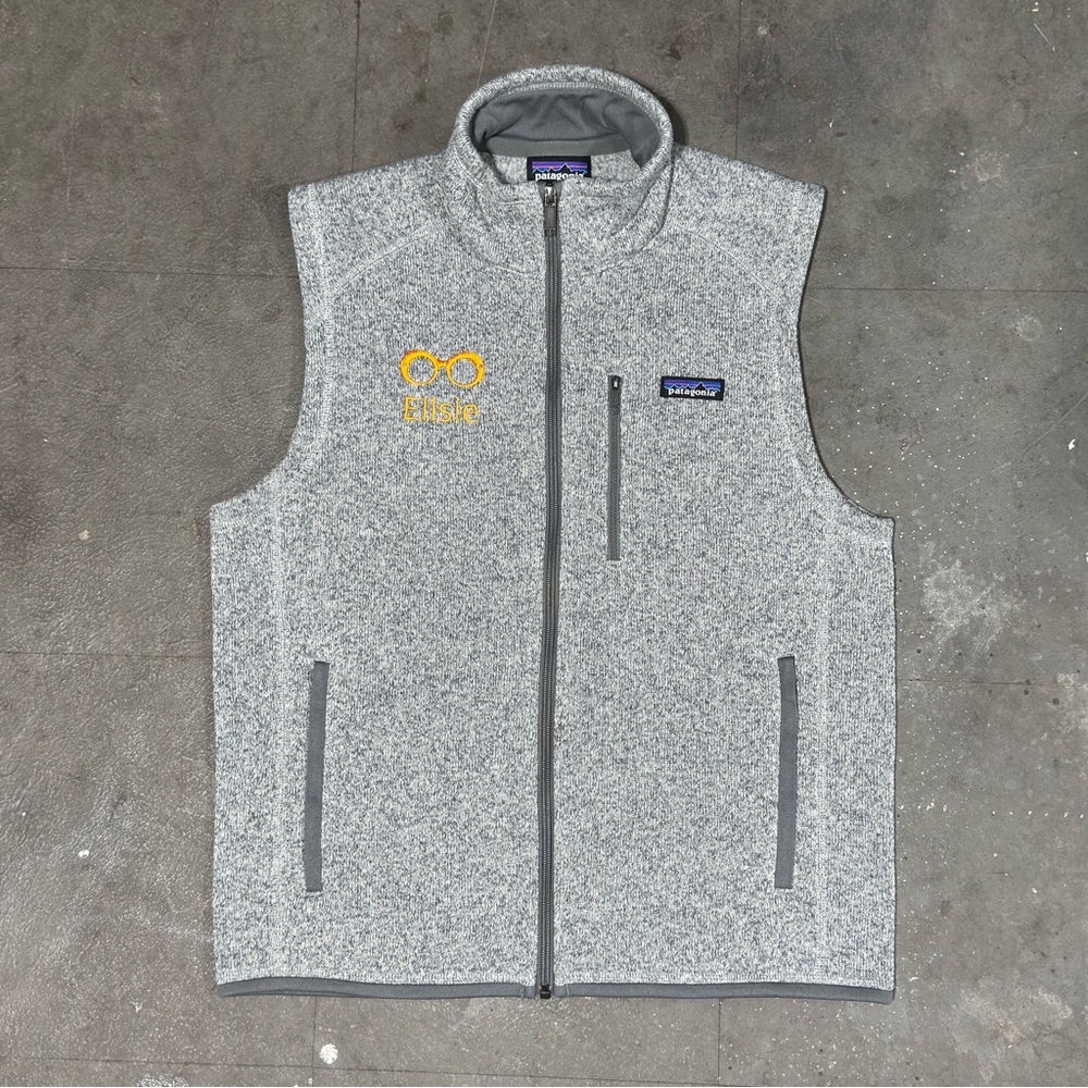 Patagonia Better Sweater Full Zip Vest Men's Size Medium Heather Gray Logo* EUC